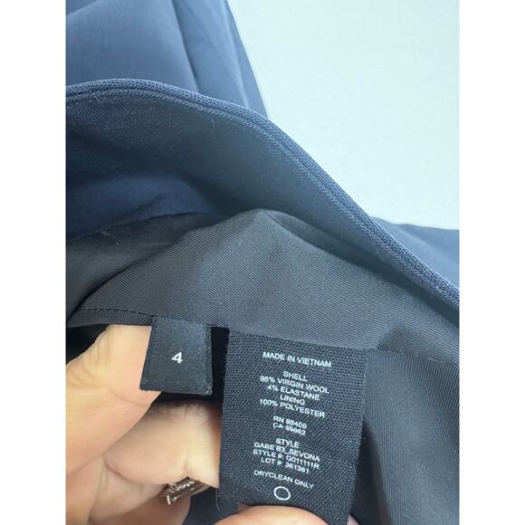 Theory Slim-Fit Gabe Sevona Stretch Wool Blazer Size 4 Navy Workwear Preppy - Picture 6 of 10